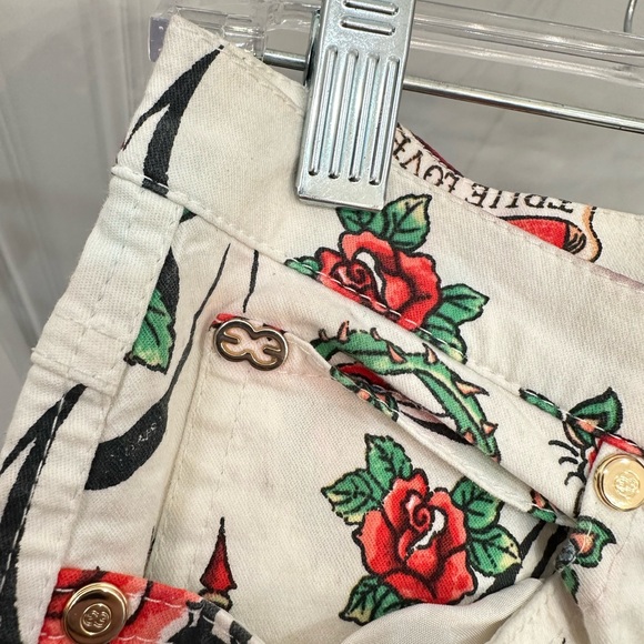 RARE ESCADA TATTOO PRINT PANTS PINUP Y2K EARLY 2000s 38 6/8 EUC VTG - Picture 8 of 9